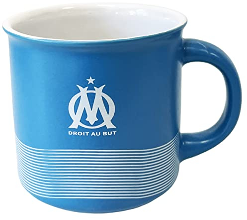 Mug OM Logo Bleu - Céramique - 31cl - Vintage - Logo - Réutilisable - Bleu - Ronde - La Plume Dorée