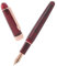 Natami Fountain Pen Fine Nib Transparent Clear Ink Converter Smooth Flow Rose Gold Trim Gift Leather Pouch Platinum Calligraphy (Ruby Red)