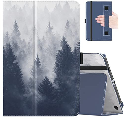MoKo Case Fits All-New Amazon Kindle Fire HD 8 & 8 Plus Tablet (12th Generation/10th Generation, 2024/2022/2020 Release) 8,Slim Folding Stand Cover with Auto Wake/Sleep, Gray Forest