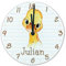 timalo® Wanduhr Tiere Kinderzimmer personalisiert mit Namen | Geschenk Uhr für Kinder mit süßen Tiermotiven | Ente glasuhr-t-14