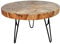 FaHome Couchtisch Runder Couchtisch aus Holz und Metall: Modernes Design 60cm Durchmesser, Beistelltisch Massiv