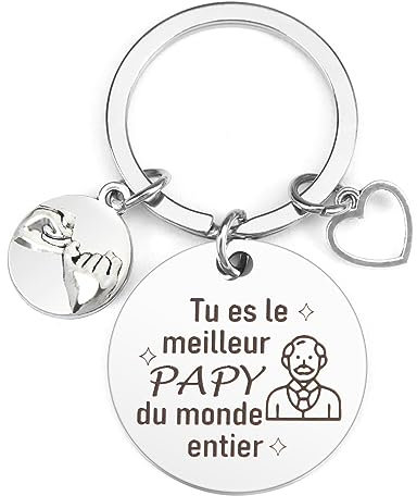 Cadeau Fete des Grand Pere, Cadeau Papy Porte Clé,Cadeau Papi Anniversaire,Idée Cadeau Fete des Peres,Porte Clef Papy Cadeaux Papy Cadeau pour Papi Noël Grand pere Original