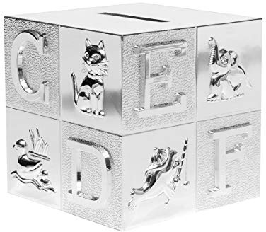 Süße Spardose Mit Gravur Sparbüchse Für Taufe Geburt Geburtstag Hochzeit Kinder (ABC Würfel, Gravur bis 25 Zeichen)
