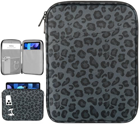 Dadanism 9-11 Pouces Tablette Housse Pochette pour iPad 10é Gén 10,9, iPad (A16) 11, iPad Air/Pro 11, iPad 9/8/7é Gén 10,2, iPad Air 5/4 10,9, Galaxy Tab A9+ 11/S9 FE,Tab M11 11, Noir Léopard