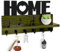 Bibykivn Porte Clef Mural Bois à 6 Crochets - HOME Décoration Boîte à Clés Vintage, Boite a Clefs Murale avec Étagère de Rangement pour Rangement Des Clés et Courrier à L'entrée (Vert Foncé)