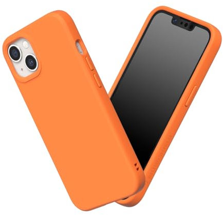 RHINOSHIELD Case Compatible with [iPhone 13 mini] | SolidSuit - Shock Absorbent Slim Design Protective Cover with Premium Matte Finish 3.5M / 11ft Drop Protection - Neon Orange