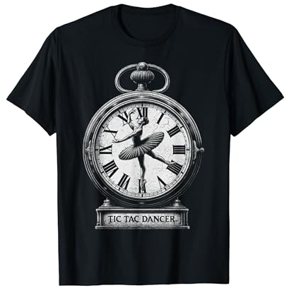 Retro Uhr Ballett Tänzerin Ballerina Tänzerin Frauen Mädchen T-Shirt