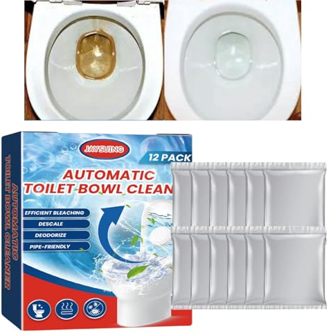 Active Oxygen Agent,12PCS Toilet Bowl Cleaner,Toilet Cleaning Active Tablets,Toilet Cleaner Tablets,Toilet Descaler Heavy Duty,Toilet Limescale Remover,Foam Toilet Cleaner,Bleach Blocks