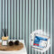 WALLCOVER Tapete inkl. Kleister Blau Vliestapete Streifen Schwarz - Blaugrau Paneele Skandinavischer Stil Wandpaneele Modern Lamelle Made in Germany
