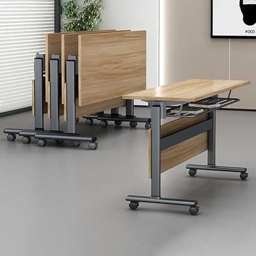 4er-Pack, Konferenztisch Klappbare,Schulungsseminartisch,Mit Leisen Rollen,Moderner Großer Mobiler Konferenztisch,Klappschreibtisch Für Büro,Für Zuhause, Rezeption(140x60x75cm/55.1x23.6x29.5in)