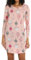 MIA LUCCE Chemise de nuit pour femme avec imprimés mignons, chemise de nuit longue avec col rond, Mouton rose, L