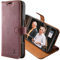 Snakehive Leather Wallet for iPhone 16 Pro - Real Leather Wallet Phone Case with Viewing Stand and Card Holder - Flip Folio Cover with Card Slots (Plum)