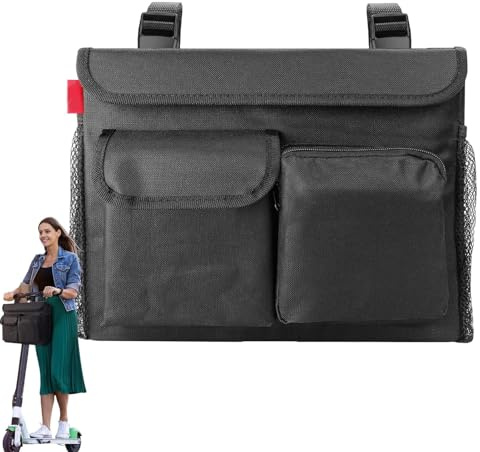 Arrovarp Vordertasche für Roller, wasserdichte Aufbewahrungstasche für Scooter-Lenker, verstellbarer Riemen, mehrere Taschen, Pendler, Scooter-Tasche für Wasserflasche, Handy