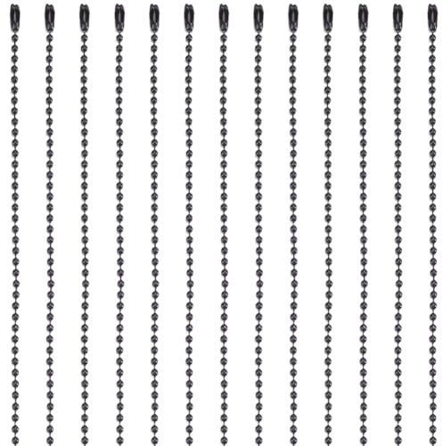 SOFPLATE 1 Box 30Pcs 24 Inch Black Ball Chain Necklace Bulk Iron Ball Bead Adjustable Bracelet Chains with Connector Clasps for Jewellery Making Accessories Supplies DIY Necklaces Crafts