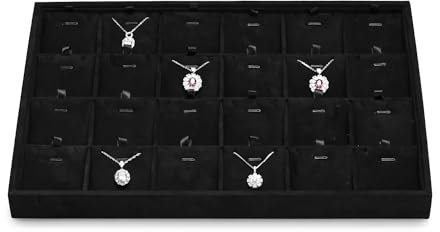 Papten Luxury Jewellery Tray Microfiber Jewellery Necklace Display Tray for Pendant, Long Chain Display and Organiser