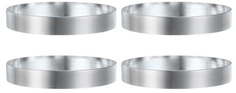 sourcing map 4Pcs Round Cake Ring 5.12 x 1 Inch Seamless Stainless Steel Pastry Mousse Dessert Ring Mirror Coating for Baking Cooking English Muffins Crumpet Making Tool