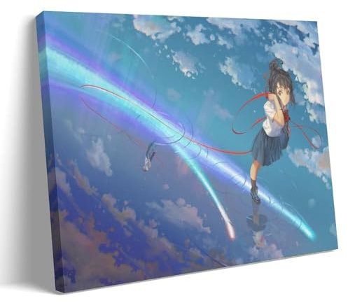ZCHLATGDE Your Name Kimi No Na Wa Póster de Película de Anime Pintura Decorativa Lienzo Arte de Pared Salón Póster Dormitorio Pintura, Arte de Pared Impresión de Imagen Moderna Decoración de