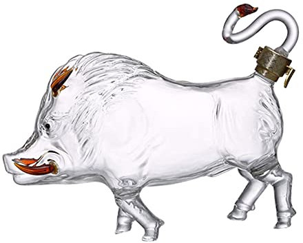 FytStycale Decanter per Forma di Cinghiale, novità, Trasparente per Brandy E Vodka