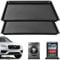 Teodute Pack of 2 Floor Mats for the Fridge, 58 x 55 cm, Mini Fridge Mat, Versatile Drain Pan for Oil Change, Drip Tray, Black