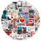 London Aufkleber London Sticker Set 50 Stücke Niedlich Deko für Auto Laptop Skateboard Fahrrad Moped Motorrad Fahrrad Computer,Geeignet für Erwachsene Kinder