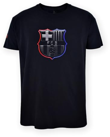 Barcelona Baumwoll-T-Shirt BARÇA SCHWARZ Lizenziertes T-Shirt, Erwachsenengröße XXL