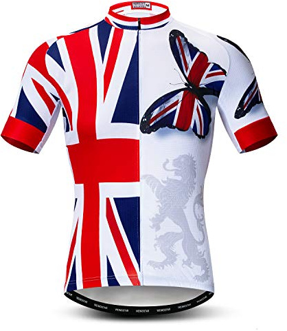 Men's Cycling Jerseys Tops Biking Shirts Short Sleeve Breathable Full Zipper Bike Clothing UK M