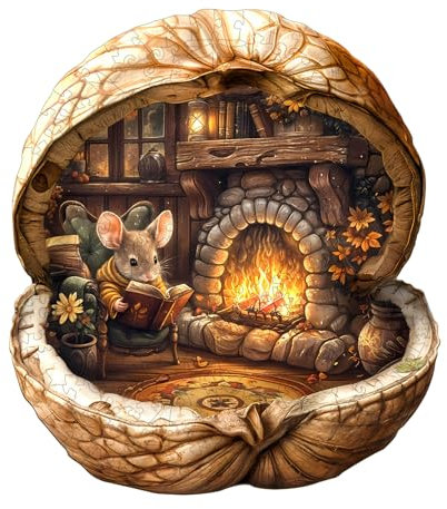 WOODBESTS Holzpuzzle Erwachsene, Maushöhle Holzpuzzles, 265 Teile Holz Puzzle, Einzigartige Puzzle Geschenke für Puzzleliebhaber, Puzzles für Erwachsene (L-34 * 30.3 cm)