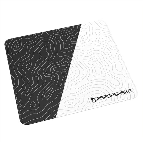MAMBASNAKE CM02 Grand Tapis De Souris Gaming,Glisse Facile-Noir Blanc | Revêtement Imperméable 5S,Tissu En Fibre Ultra-dense,Base Caoutchouc Antidérapant,450x400x4mm,Pour Clavier,Bureau,Jeux Vidéo