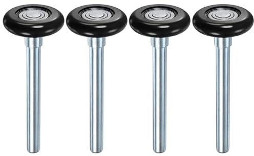 M METERXITY 4 Roulettes de Porte de Garage Nylon 46mm Roues 120mm Tige Noir | 1.8/ 46mm Roues Silencieuses Pour Porte Garage 4.72/ 120mm Tige, Haute Charge 6200zz 8 Billes Roulement De Precision Scelle