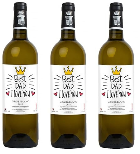 Vin blanc GRAVES 2022 100% Sémillon - Bouteille de vin personnalisée Texte, Logo & Image [ Vins blancs Arnaud de Butler ] (x3)
