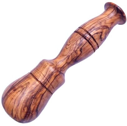 Handgefertigter Stößel aus Olivenholz – handgefertigt – natürlich antibakteriell – natürliche Eleganz 6 x 6 x 19 cm