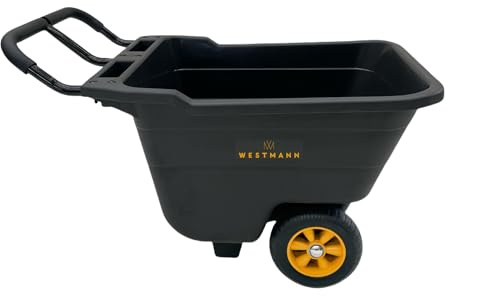 Westmann Prakta S Schubkarre | Kunststoffwanne mit Stahlrahmen | Luftreifen & Kippfunktion | 90 L | Traglast 150 kg
