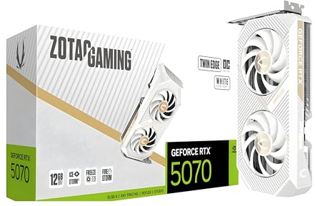 ZOTAC Gaming GeForce RTX 5070 Twin Edge OC - Scheda grafica - Bianco | 12 GB | DLSS 4 | GDDR7 | 192 bit | IceStorm 2.0 Advanced Cooling | ZT-B50700Q-10P
