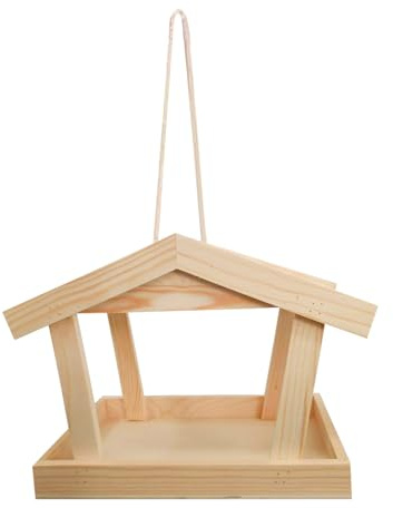 Tanakeji Vogelfutterhaus für den Außenbereich | Holzhaus Futterstation – Dekoration Garten wetterfest für Garten Balkon Baum