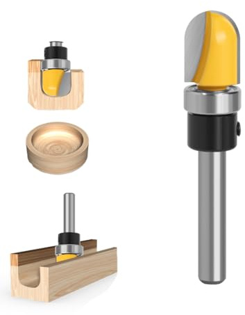 6mm x 1/2 Round Nose Router Bit, Tungsten Carbide Grooving Cutter for Wood & MDF