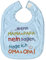 Babylätzchen mit Print - ..wenn Mama + papa nein sagen, frage ich Oma + Opa - 08403 hellblau
