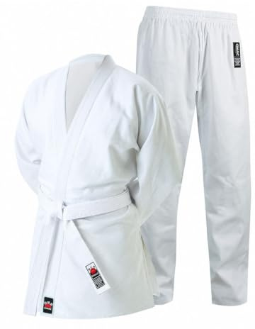 Cimac Judo Gi - White - 350g Judo Suit, Student Training & Sparring Uniform for Kids & Adults, Comfy & Durable, Made of Polycotton, Single Weave, Comes with a Belt, 150cm