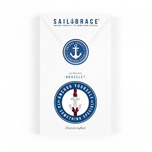 SAILBRACE Armband rot ANKER silber