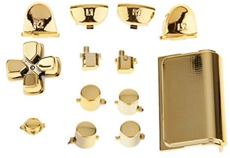 Remplacement Boutons de Placage Pièce de Rechange Pour Sony Ps4 Manette Décor Couleur d'Or