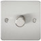 Knightsbridge Flat Plate 1G 2 Way 40-400W Dimmer - Brushed Chrome