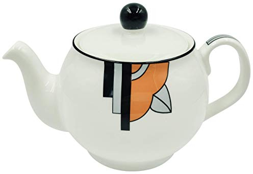 StylishRitzy Art Deco Fine Bone China 2 Cup Teapot (Orange)