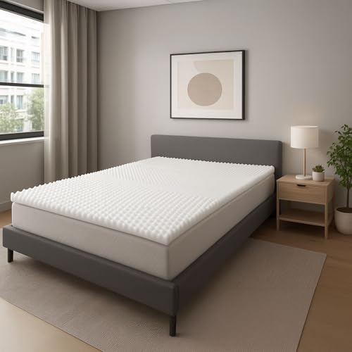 SAMPUR Sur-matelas 140x190-200 cm - Mousse mémoire de forme 50 kg/m³ - Ferme - CAMBRIDGE