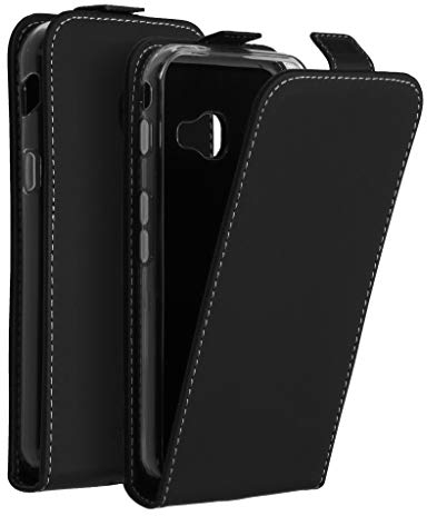 ACCEZZ Flipcase Hülle kompatibel mit Samsung Galaxy Xcover 4S, Samsung Galaxy Xcover 4– Flip Case Tasche – Handytasche zum Aufklappen in Schwarz [1 Kartenfach, Magnetverschluss, Premium Kunstleder]