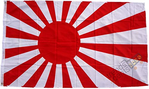 Top Qualität - Flagge JAPAN KRIEG Kriegsflagge Fahne, 90 x 150 cm, EXTREM REIßFEST, Keine BILLIG-CHINAWARE, Stoffgewicht ca. 100 g/m², sehr robust, extra starke Messing-Ösen