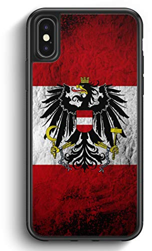 MUNIQASE Österreich Splash Austria Flagge - Silikon Hülle für iPhone XS Cover - Motiv Design Mädchen Muster Frauen Damen Schön - Handyhülle Schutzhülle Case S