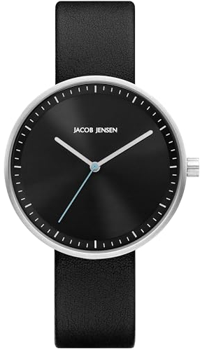 Jacob Jensen Damen Analog Quarz Uhr mit Leder Armband JJ284
