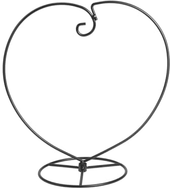 Ornament-Display-Ständer, Eisen Hängenden Ständer Halter Metall Herzform Ornament Ständer Schwarz Glaskugel Ständer für GlasBall Air Pflanze Terrarium Christbaumkugel