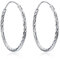 Silber Creolen Ohrringe Damen 925 Sterling Silber Diamant-Cut Creolen Runde Ohrringe für Frauen Mädchen Unisex, Durchmesser 40mm