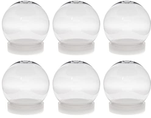 Creative Hobbies Schneekugel zum Selbermachen, 100 mm, transparenter Kunststoff mit Schraubkappe, perfekt für Bastelarbeiten und Anpassung, 6 Stück
