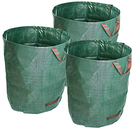 ValueHall Gartenabfallsack Laubsack 3 Stück Selbststehend und Faltbar Gartensack Witterungsbeständig Abwaschbar Gartentasche Rasensack V7070 (500L)